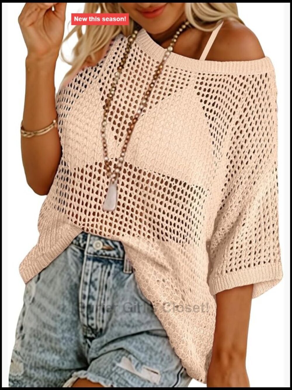Plus Size Crochet Hollow Out Cover Up Crew Neck Short Sleeve Beach Tops XL-5XL
